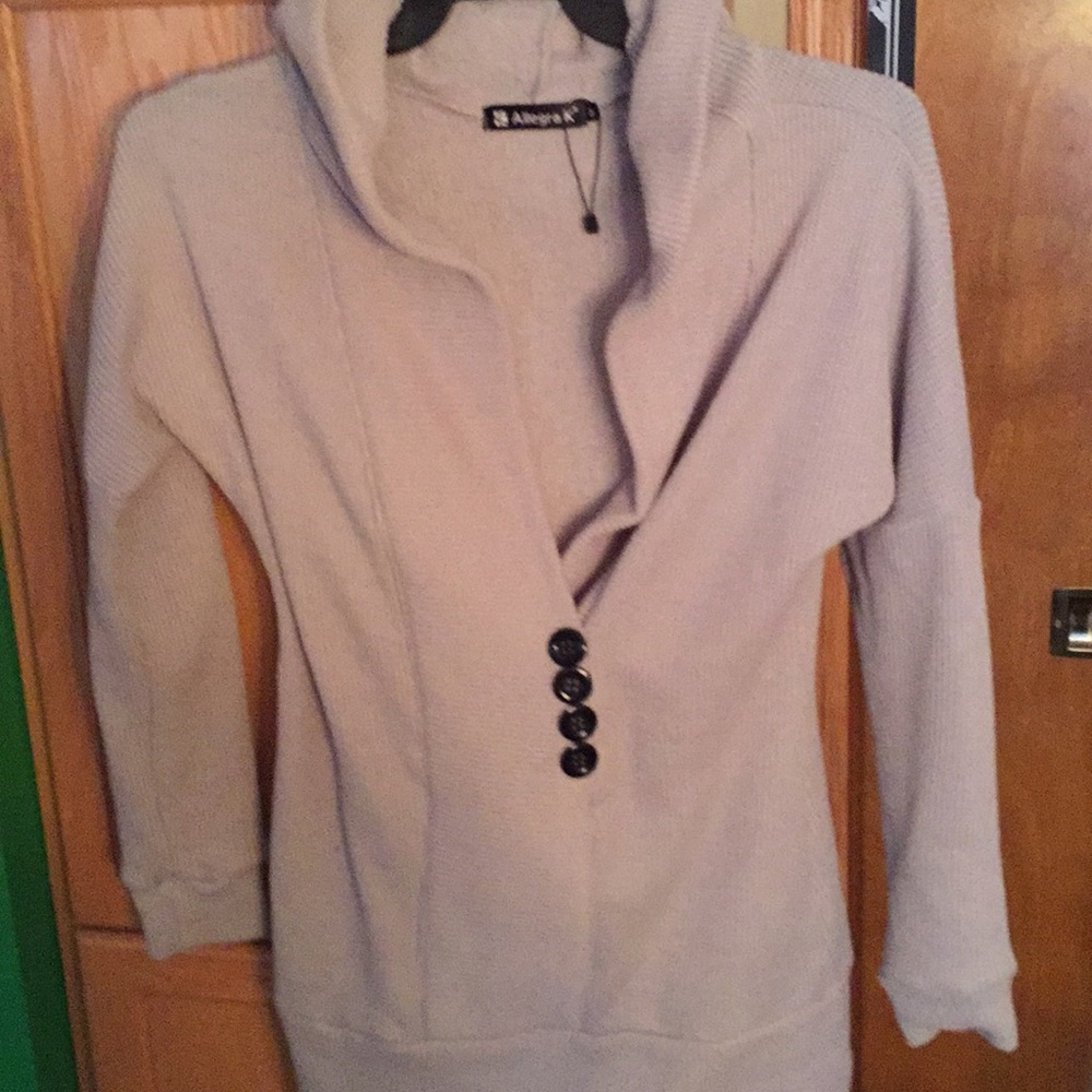 Hooded tunic sweater